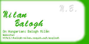 milan balogh business card